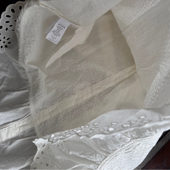 Untuckit white eyelet lace midi knee length dress career size 10 belt v neck - Picture 5 of 7